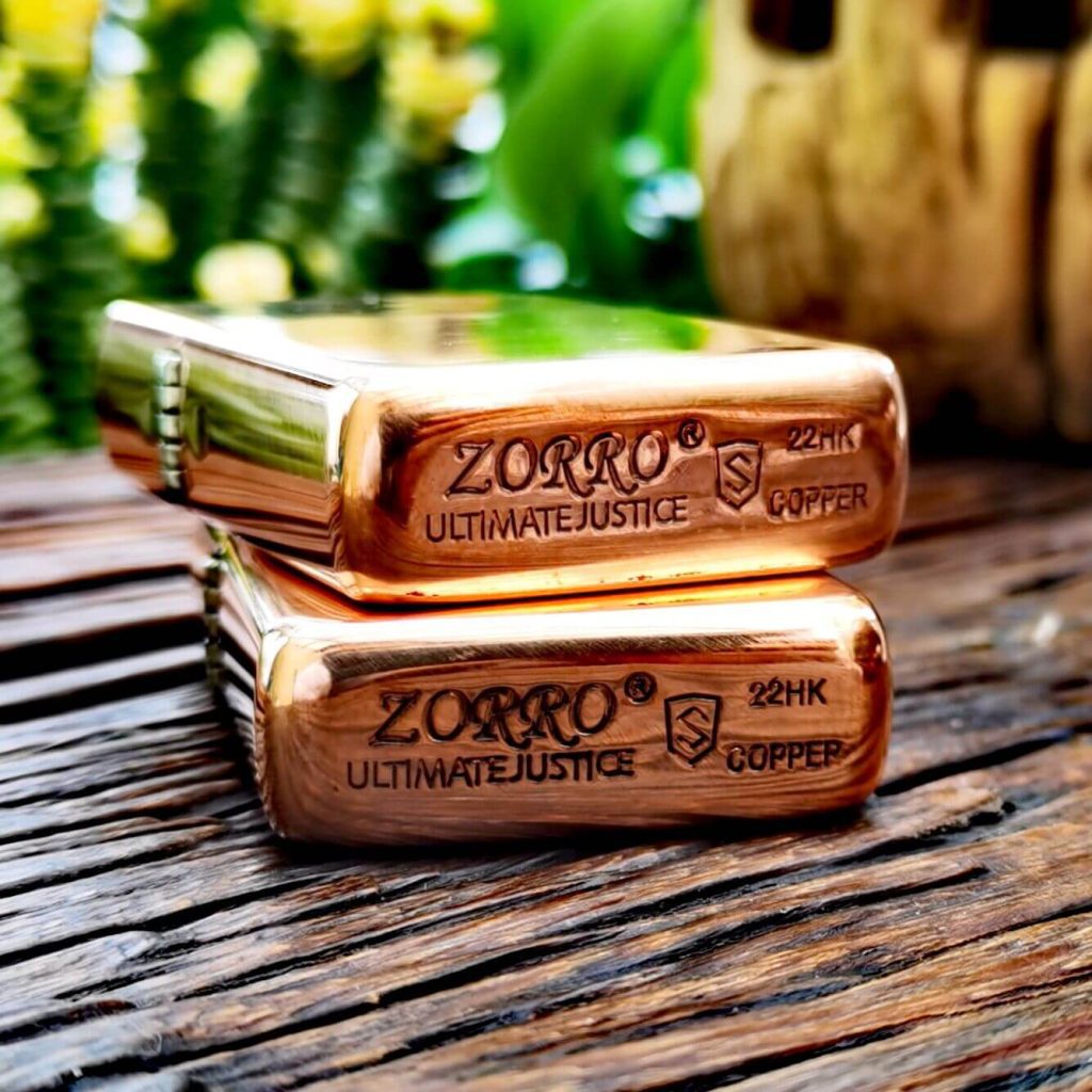 Zorro S Deep Carved Copper Kerosene Lighter Windproof