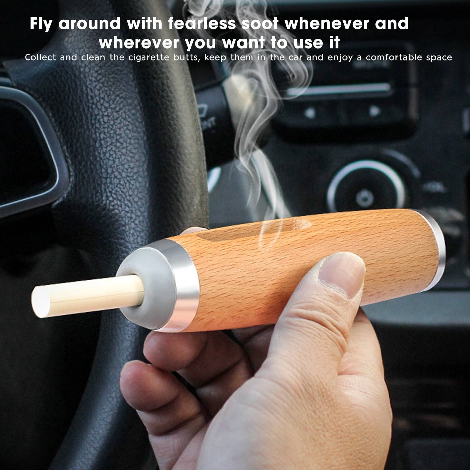 Mini Car Ashtray Wood Nondropping Special Holder Ash Organizer