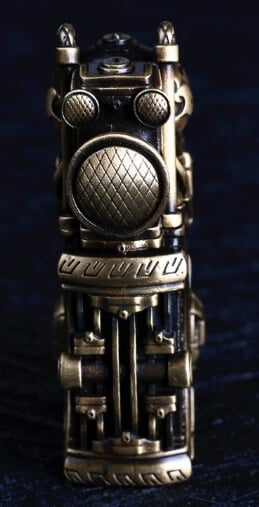 Embossed Motorcycle Kerosene Lighter - Handmade Brass Tribute to Freedom Wheels